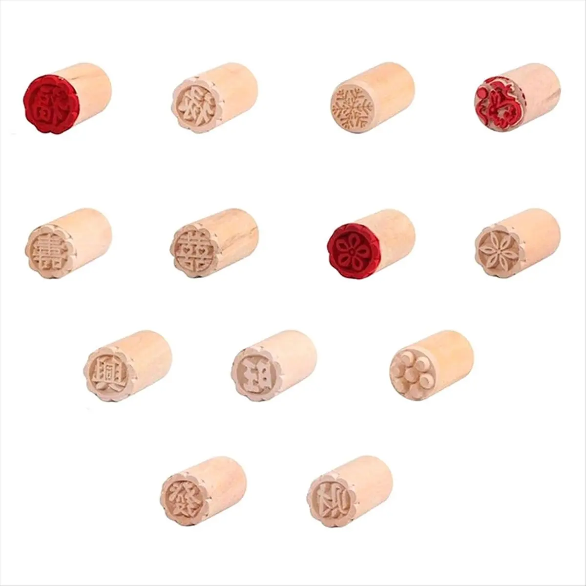 2025 High Quality Wooden Mooncake Stamps Hand Pressure Cake Maker Mold Traditional Chinese Moon Cake Stamps Manual Round Wooden