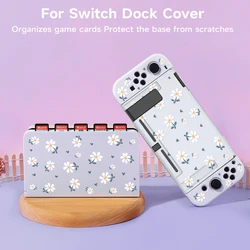 2 Pcs Chamomile  Theme Pattern Protective Case with Base Cover Set for Switch OLED/Switch NS, Can Store 5 Game Cards
