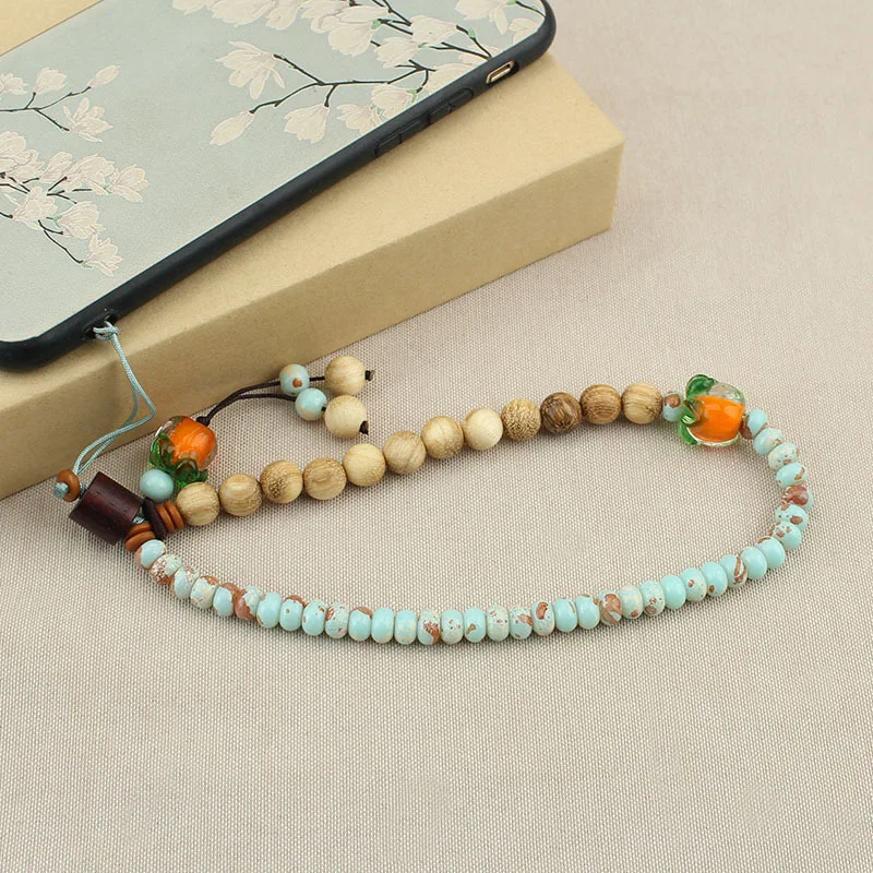 DIY accessories Persimmon Ruyi short mobile phone chain lanyard women's exquisite pendant anti-lost wrist rope small fresh liter