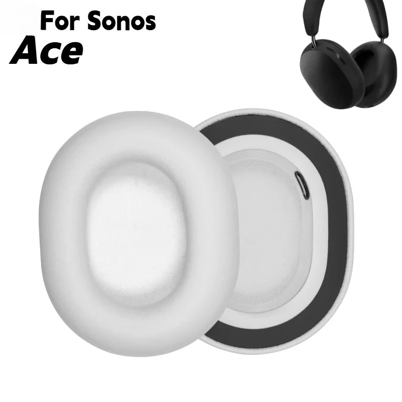 Replacement Magnetic Attraction Memory Sponge Protein White/Black Earpads For Sonos Ace Gaming Headset Perfect Adaptation