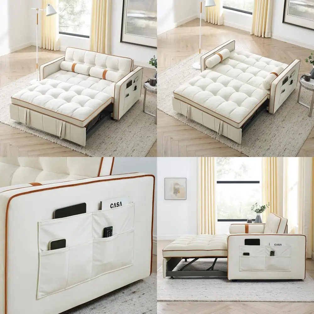 Диван-кровать-трансформер, диван-кровать 55,5 с выдвижной кроватью и боковым карманом для решения для экономии места в гостиной