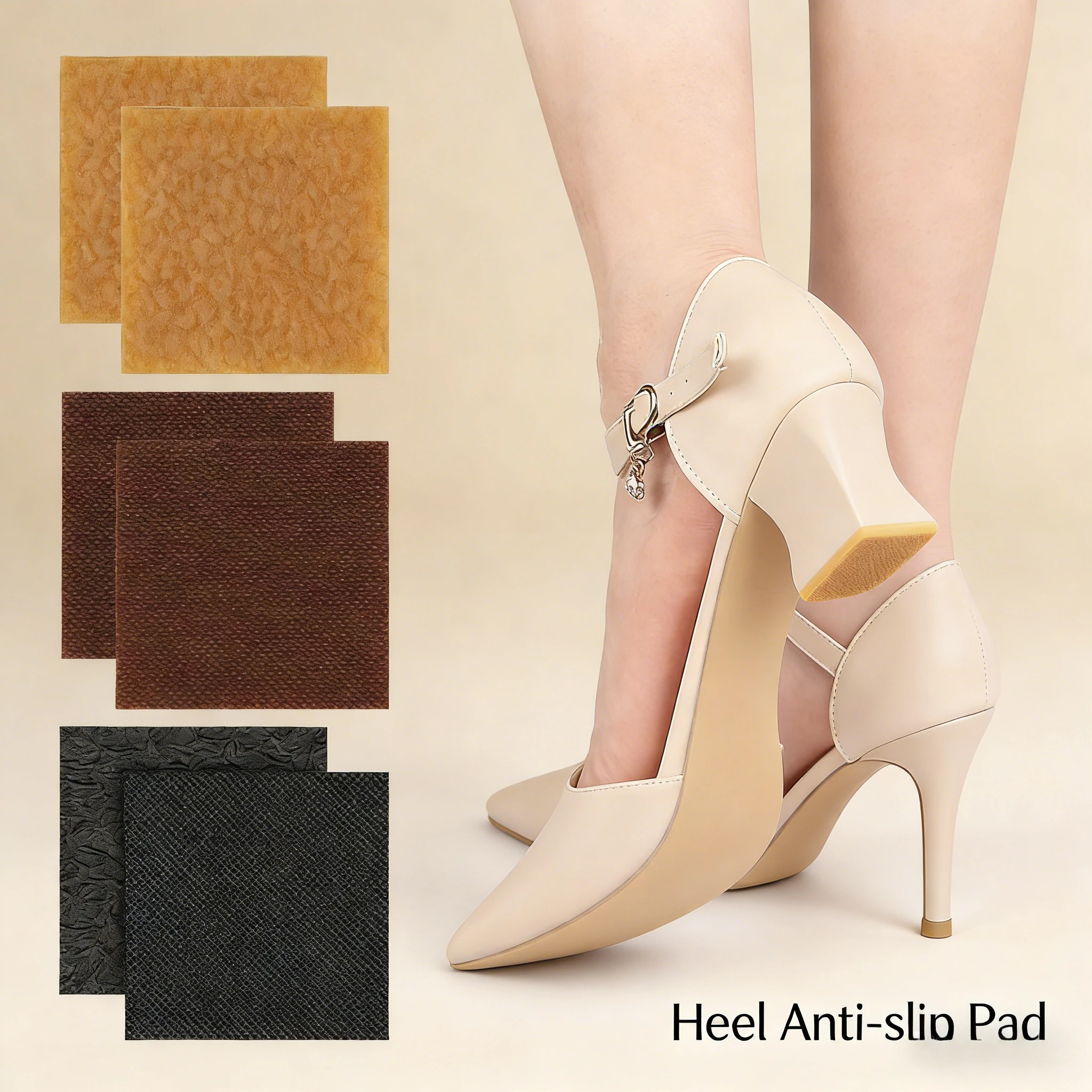 Wear-Resistant High Heel Sole Protectors Quiet Anti-Slip Heel Repair Stickers Cuttable Replaceable Pads