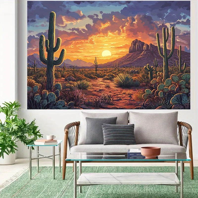 Festive atmosphere: Cactus sunset background, creating a unique Western charm; Party and Thanksgiving home decoration - view 4