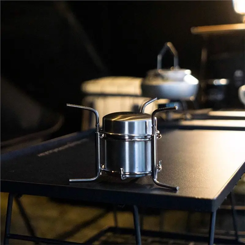 Camping Picnic Alcohol Stove Camping Furnace Outdoor Stainless Steel Liquid Alcohol Stove Portable Liquid Burner-A00E view 4