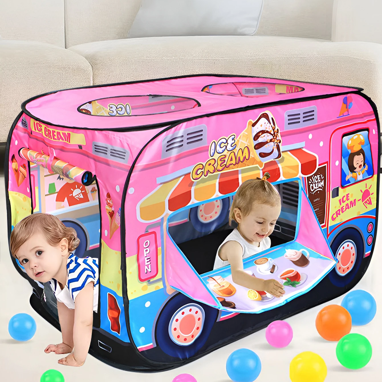 Children's Indoor Car Modeling Theme Play Ocean Ball Pool House Foldable Tent