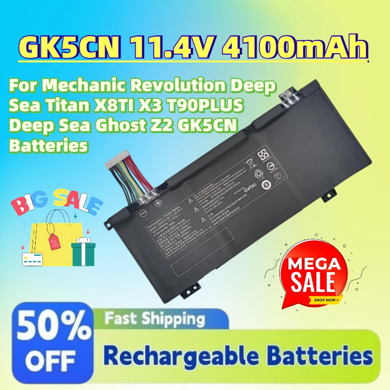 

New GK5CN 11.4V 4100mAh Laptop Battery for Mechanic Revolution Deep Sea Titan X8TI X3 T90PLUS Deep Sea Ghost Z2 GK5CN Batteries