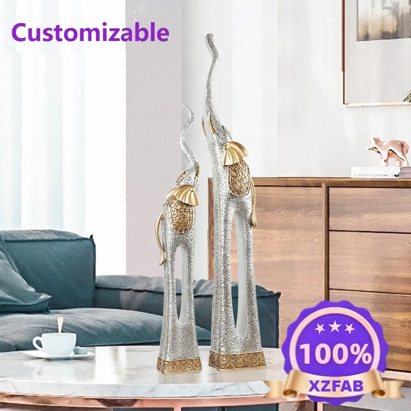 Factory Direct 2026 Elephant European Creative Retro Ornament TV Cabinet Window Bar Ornament Crafts Elephant Ornament