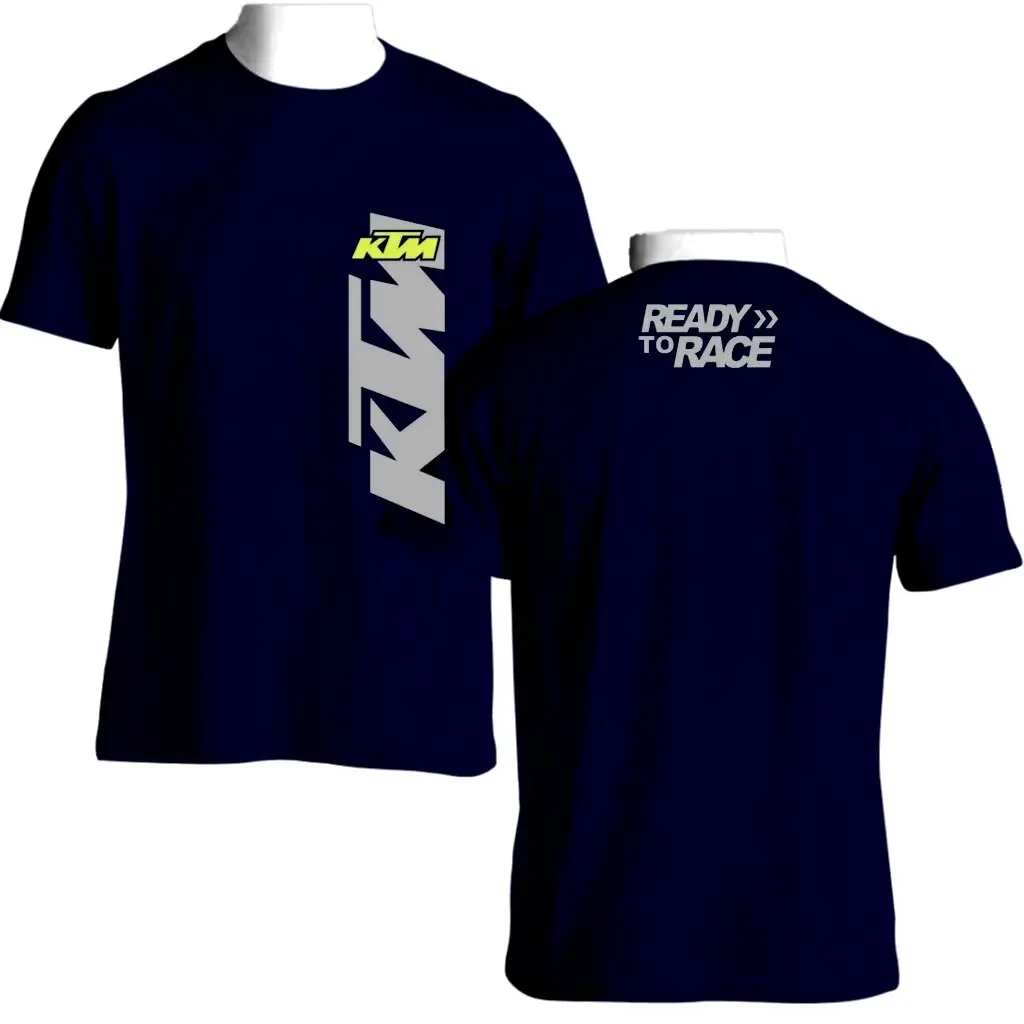 KTM Racing Team Printed Motorcycle T-Shirt, Premium Cotton, Off-Road Motorcycle Racing Streetwear, Casual Short-Sleeve