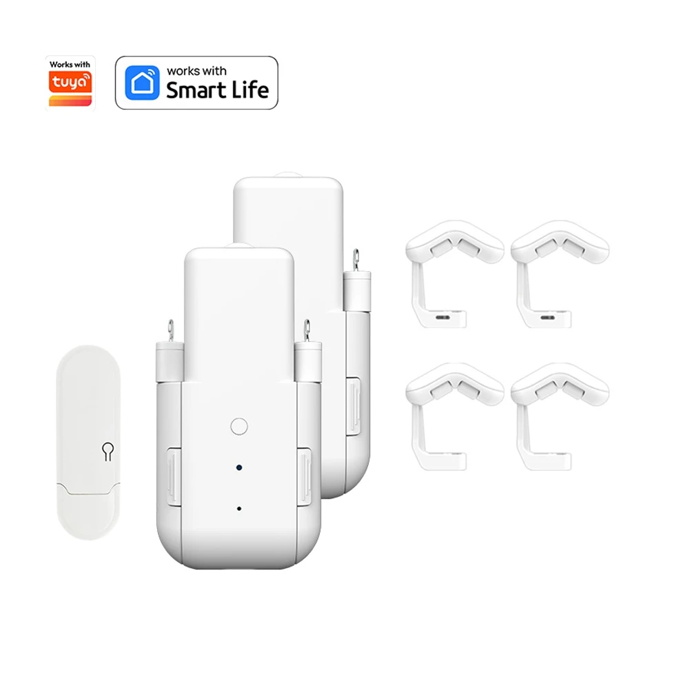 

ABVG-2PCS Автоматический открывалка для штор с голосовым управлением WIFI Умный мотор для штор Датчик температуры и света Бесшумное время