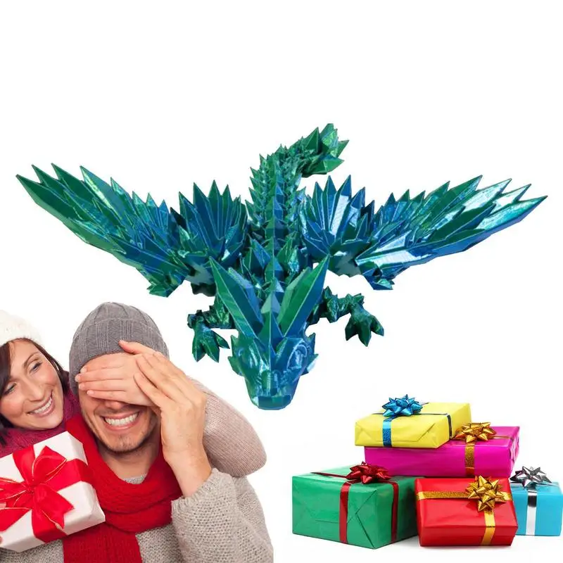 

3D Printed Flexible Crystal Dragon Articulated Crystal Dragon Fidget Toy Surprise Beautiful Flexible Stress Relief Fidget Toy