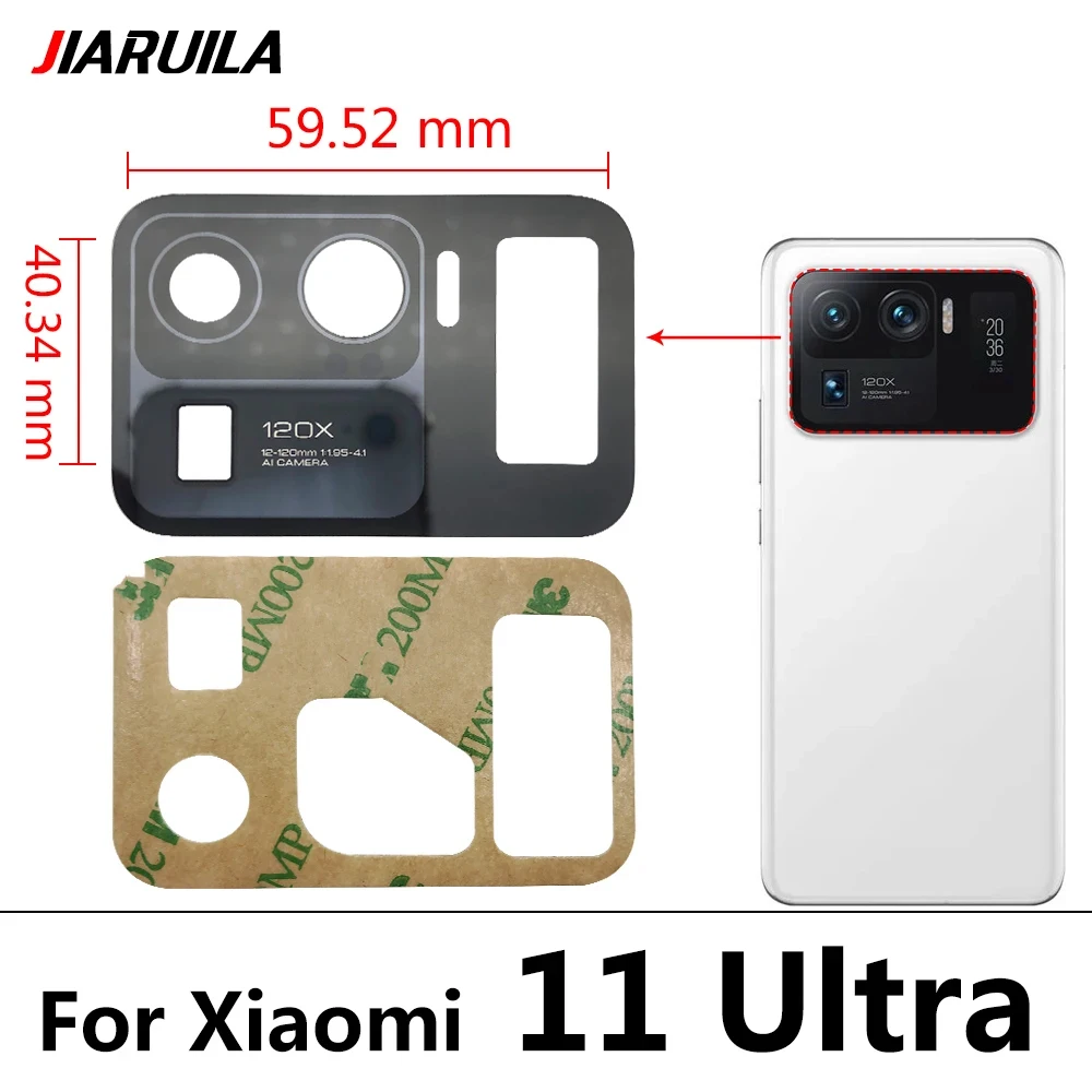 NEW Rear Back Camera Glass Lens With Ahesive For Xiaomi Mi 11 A2 Lite 5G Ultra A3 Max Mix 2 3 2s A1 Poco F1 F2 11T M3 Pro X2