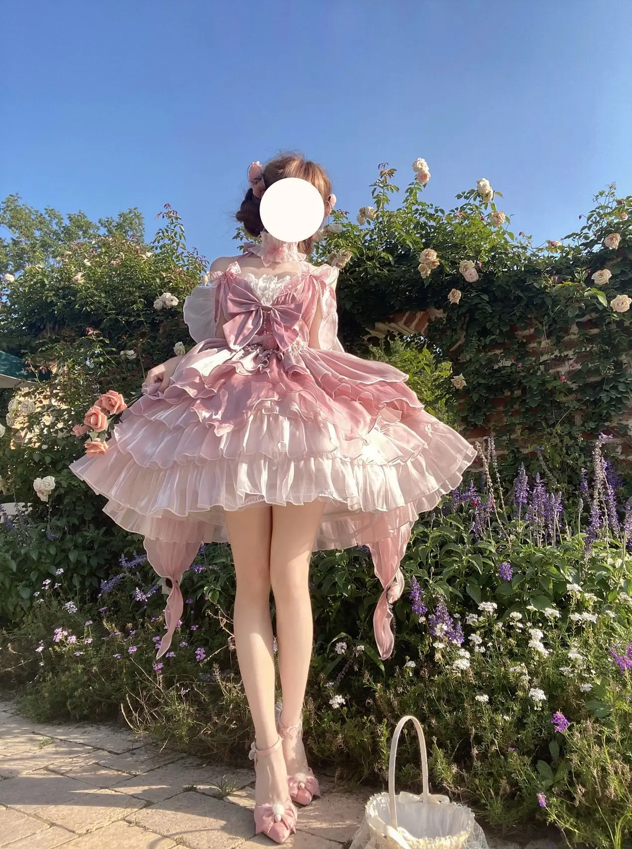 

Элегантное розовое платье JSK в стиле Лолита с цветочным принтом, женственное платье в стиле принцессы, милая юбка для девочек, элегантное женское платье больших размеров, весна 2023 года...