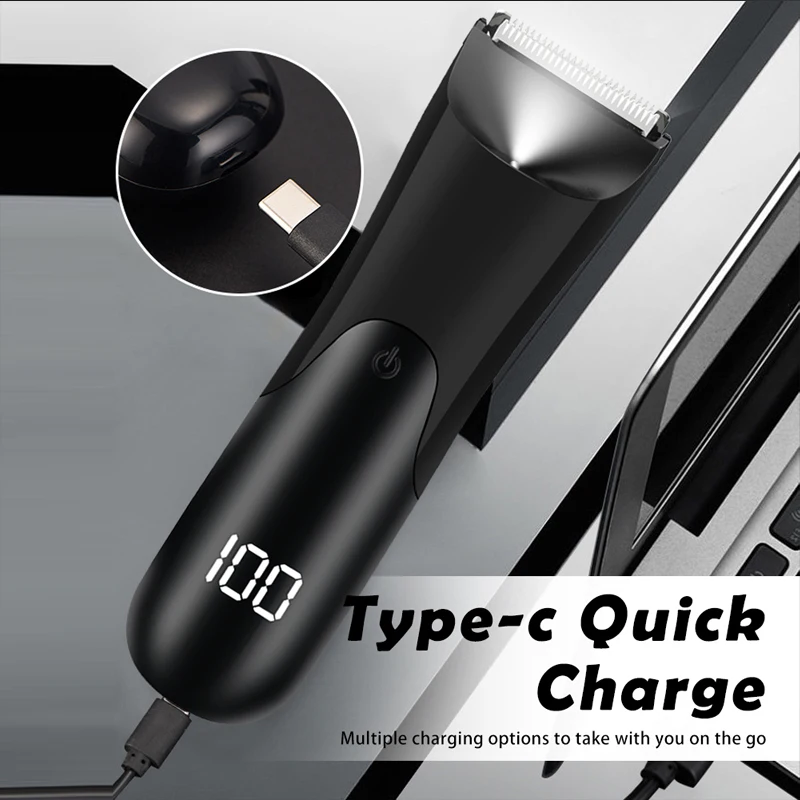 WAIKIL-Aparador de pêlos profissional, multifuncional barba aparar Styling Tool, USB Charge, impermeável Digital Display Hair Clipper