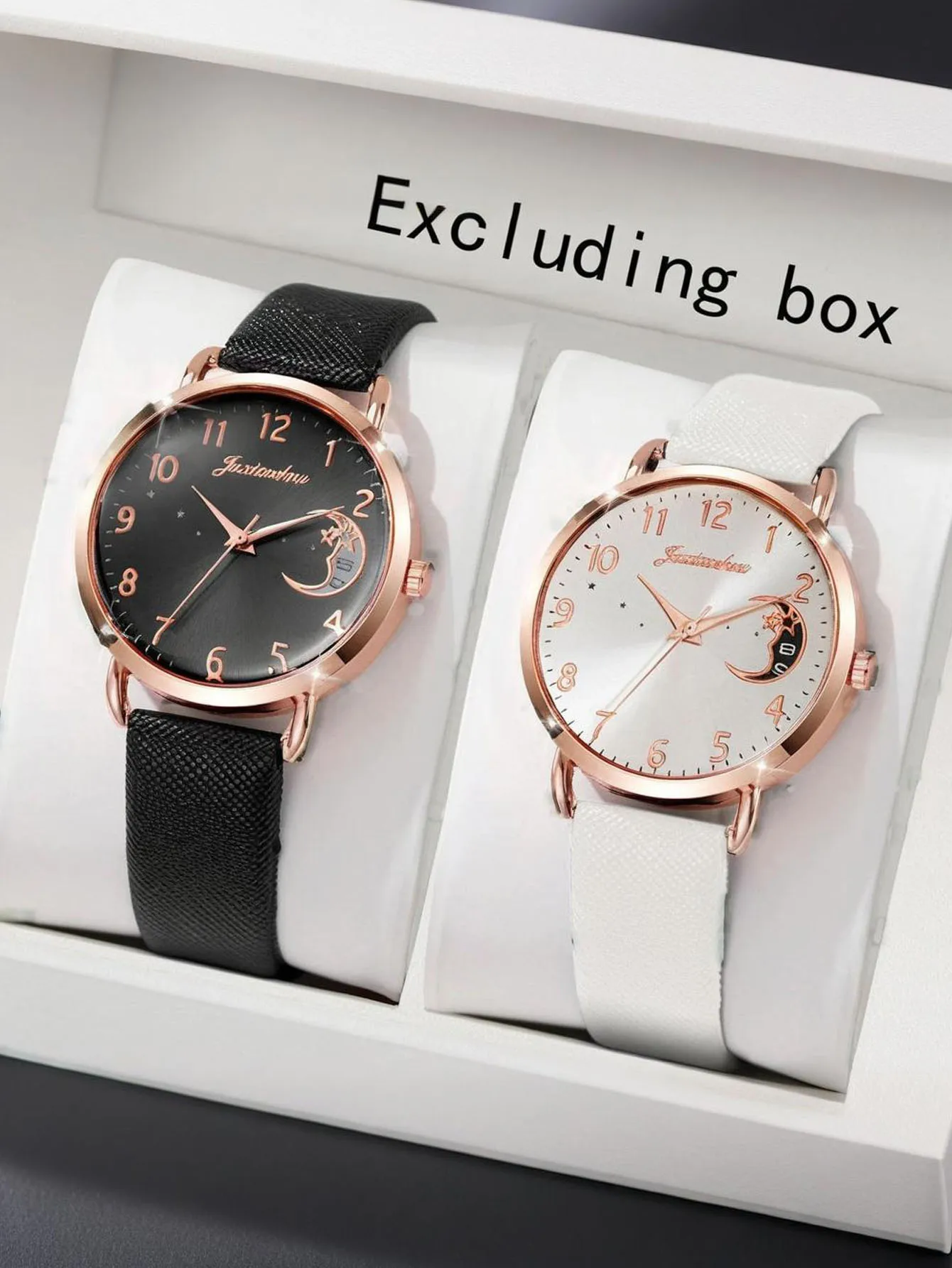 

2/3/4/5PCS Fashion Moon Dial Women Quartz Watches Set Casual Leather Strap Wristwatches Reloj Mujer（Without Box）