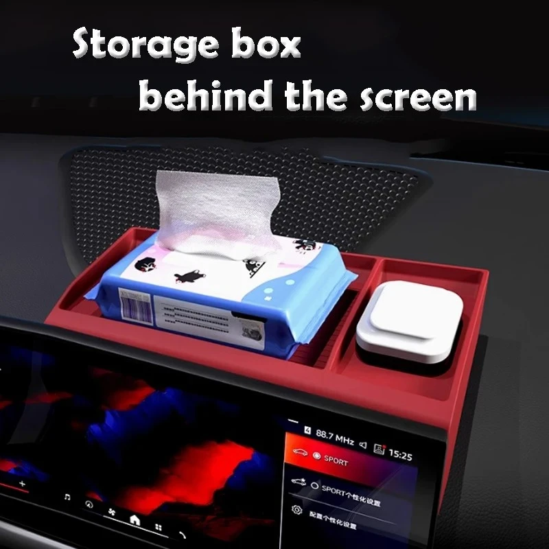 

For BMW i3 i4 2023 2024 2025 Storage box behind the screen Silicone material arrange Car accessories