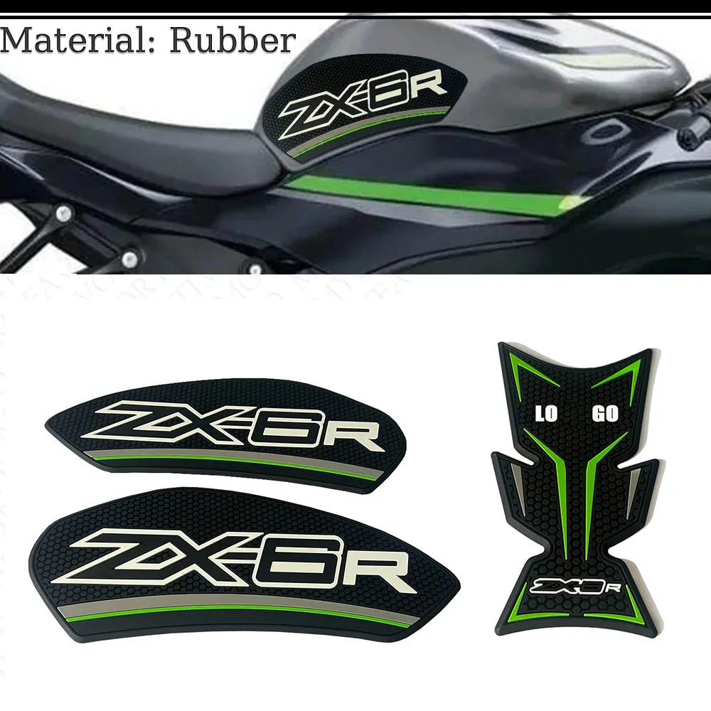 

Motorcycle Sticker Anti slip Fuel Tank Pad Rubber Side Gas Knee Grip Traction Pads For Kawasaki Ninja ZX6R ZX-6R 2024