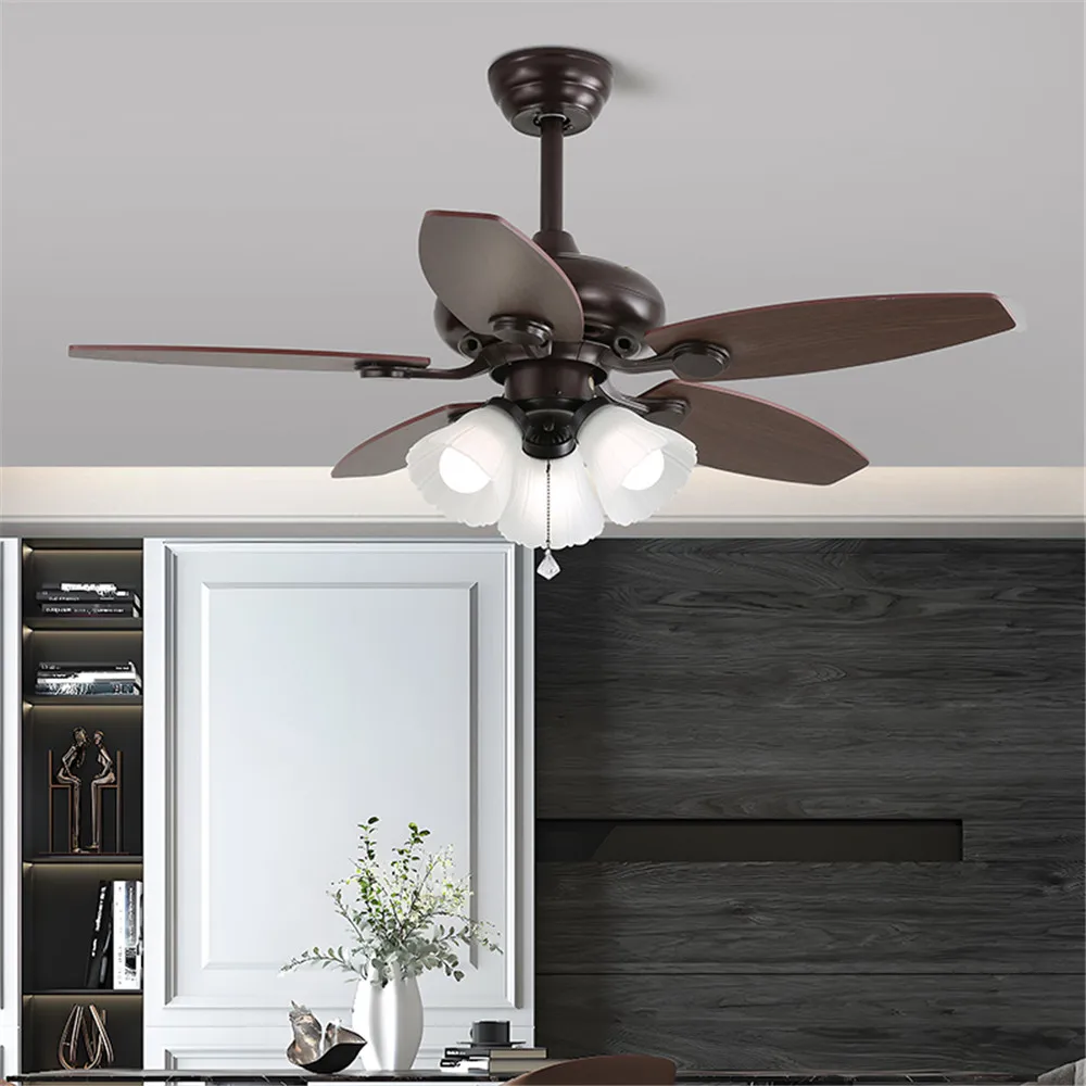 

Modern Ceiling Fan Light Indoor Elegant Classic Antique 42 Inch Ceiling Fan with Light for Home Decoration