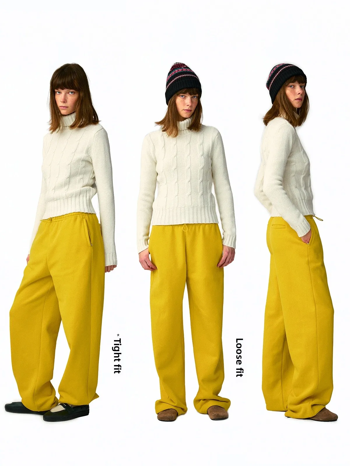 

Loose Fit Dstring Waist Fce Joggers Knife Pleat Detailing Micro Fuzz Women's Sweatpants Comfortable Straight Leg Trousers