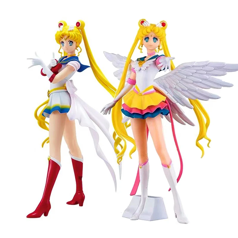 Figura de acción de Sailor Moon Eternal, adornos de pastel, muñeca coleccionable de PVC, Super Tsukino Usagi, modelo de estatuilla, juguetes, regalos, 22cm