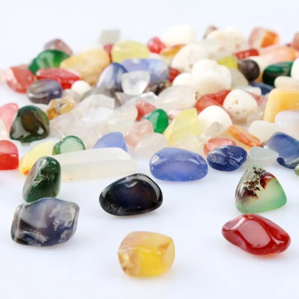 1 Bag 100g Colorful Mixed Irregular Shape Tumbled Stones Rock Gem Beads Chips