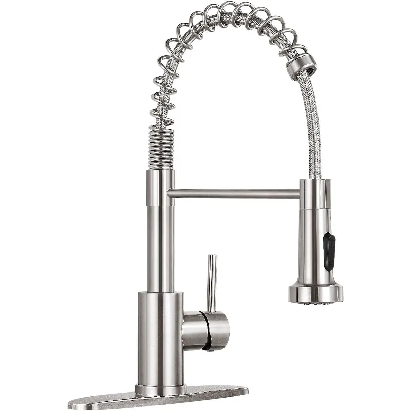 

Kitchen Faucet with Pull Down Sprayer,Commercial Single Handle Kitchen Sink Faucets for Farmhouse Camper Laundry Utility