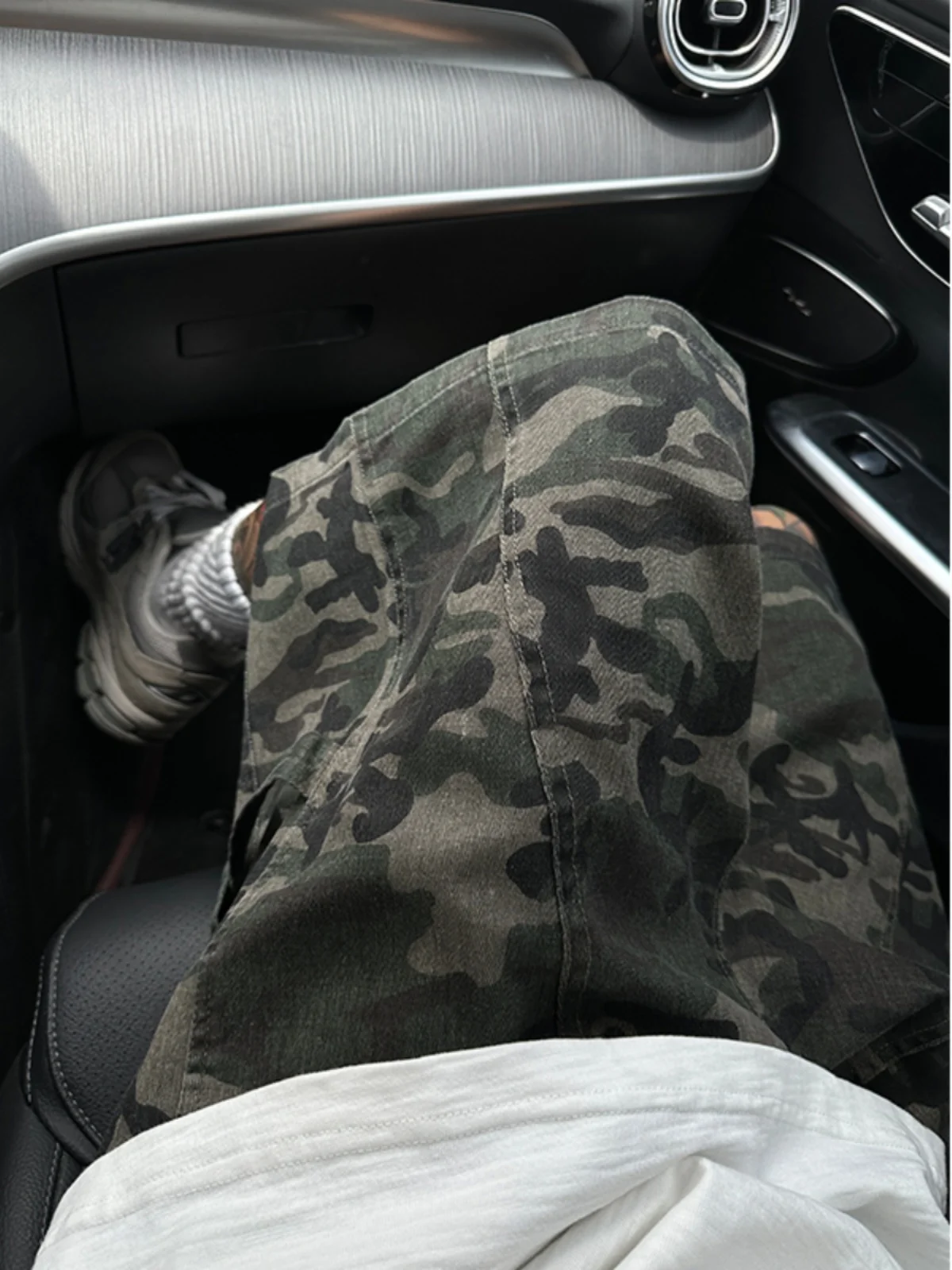 

Loose Large Size Men's orts Hiphop Sle Summer High Street Vibe Camouflage Pants American Retro Five-Quarter Casual Trousers