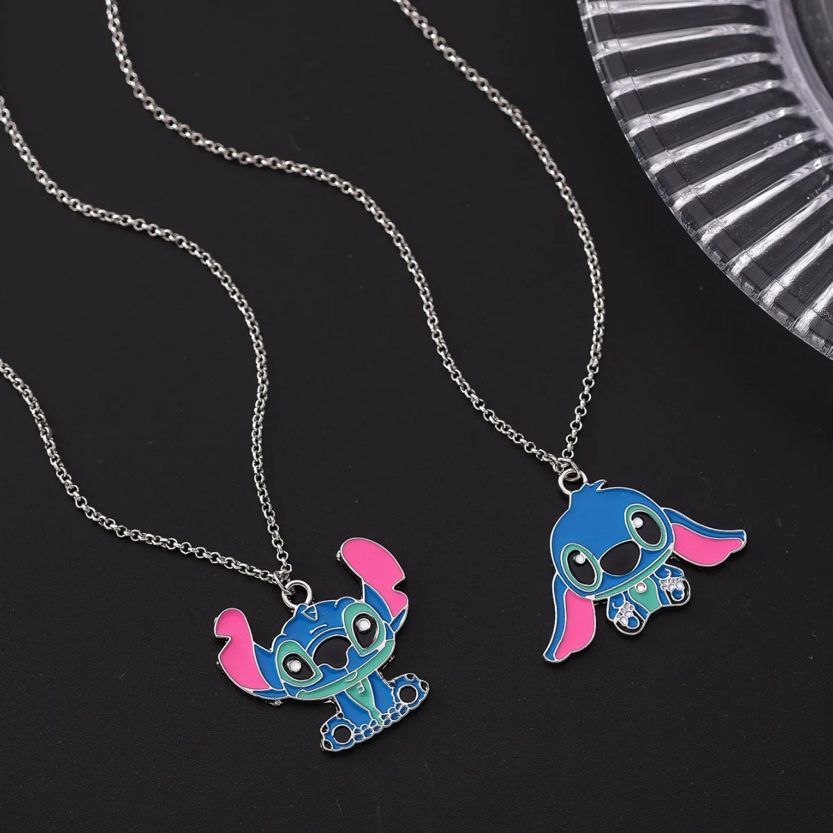 Anime Stitch Necklace Cartoon Disney Accessories Personality Fashion Kawaii Lilo & Stitch Style Hip Hop Pendant Necklace Gift