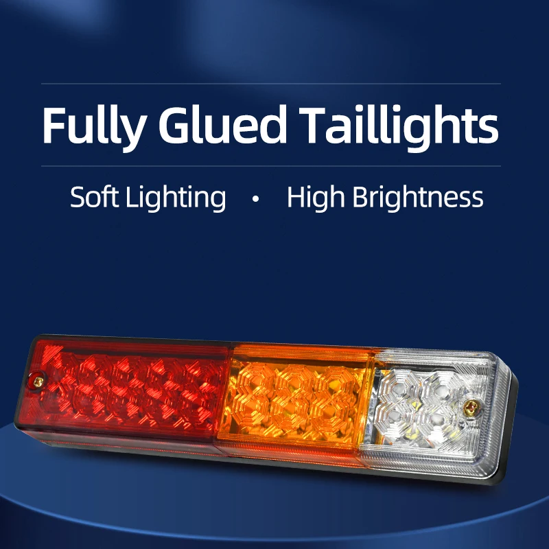 

2Pcs 20LED Rear Tail Lights Lamps for Turn Signal/Stop/Reverse Lights All in Lorry Truck Trailer Caravan Bus Motorhome