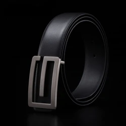 Ceinture en métal lisse pour homme, ceinture en métal véritable, ceinture de créateur, haute qualité, nouveau, marque de luxe, environnement, 3.3cm