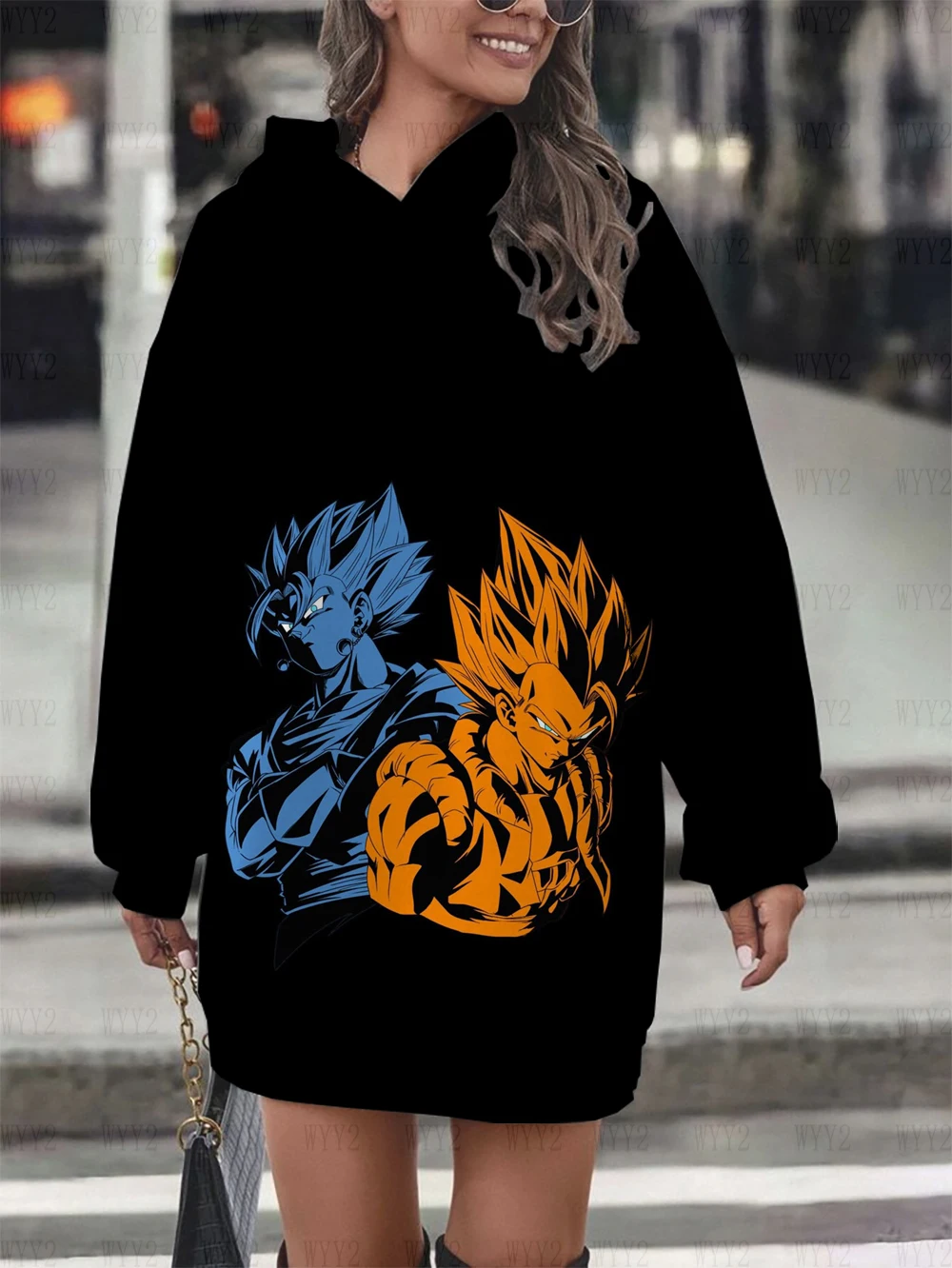 Sweats à capuche Dragon Ball pour femmes, sweat-shirt Anime, pull imprimé, style de rue, vêtements à la mode, automne et hiver, nouveau