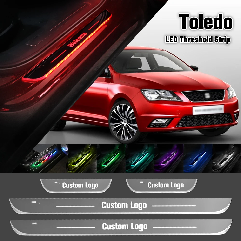 

For Seat Toledo 1M 5P KG MK2 NK3 MK4 1999-2019 Car Door Sill Light Customized Logo LED Welcome Threshold Pedal Lamp Accessories