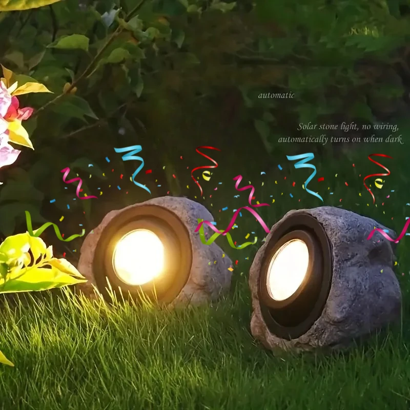 

Rock Solar Spotlight Outdoor Trail Courtyard Solar Stone Atmosphere Light Christmas Lawn Decoration Waterproof Landscape Light