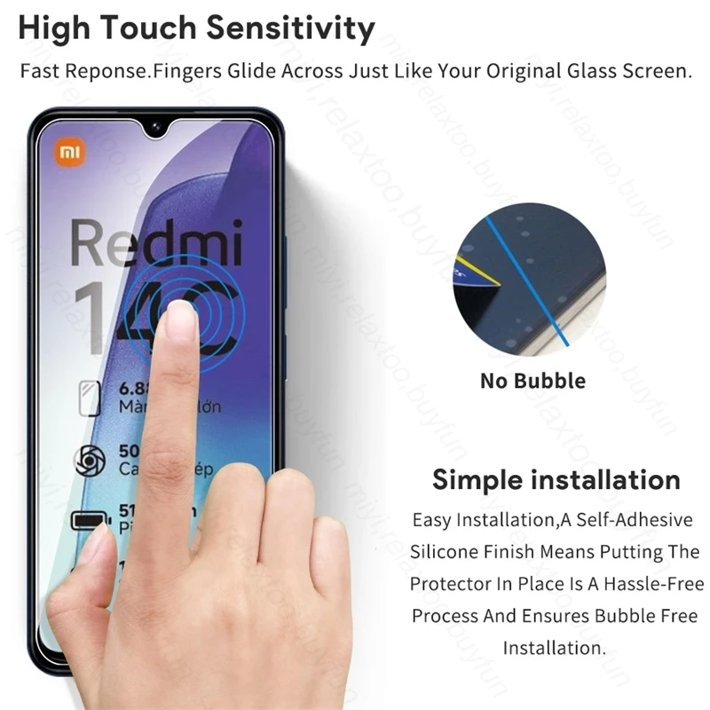 Redmi14C 4G Glas 4Pcs 9H Tempered Glass Screen Protector for  Redmi 14C 13C 12C 10C 9C NFC 4G Protective Glass on Redmy 14C 14 C