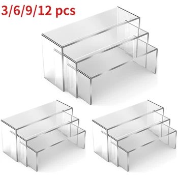 아크릴 U자형 디스플레이 스탠드, 경량 컵케이크 거치대 디저트 디스플레이, 향수 인형 디스플레이, 3 개, 6 개, 9 개, 12 개