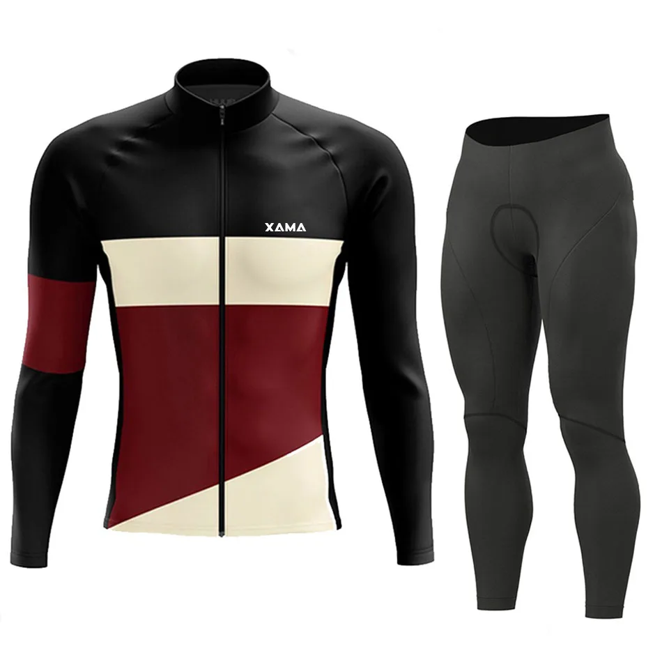بلوزات XAMA للخريف لركوب الدراجات، سراويل جيب، ملابس Ropa Ciclismo لركوب الدراجات MTB، بدلات ركوب الدراجات على الطرق، ركوب الدراجات بأكمام طويلة للرجال