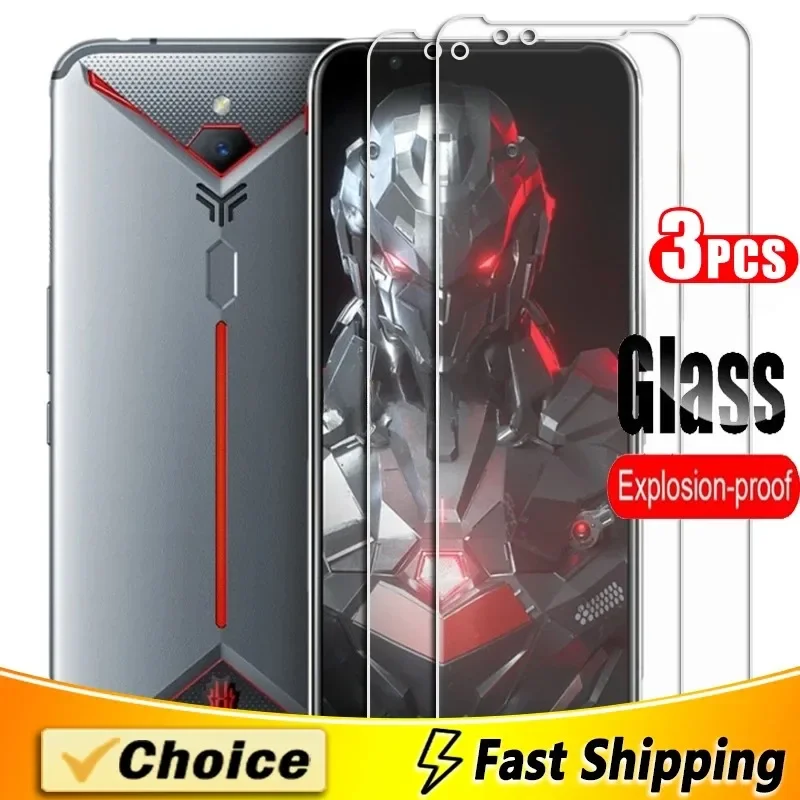 3Pcs Tempered Glass For Nubia Red Magic 3 3S Phone Film For Red Magic 5G 5S Mars 6R 7S 8Pro Z40S Phone Screen Protector