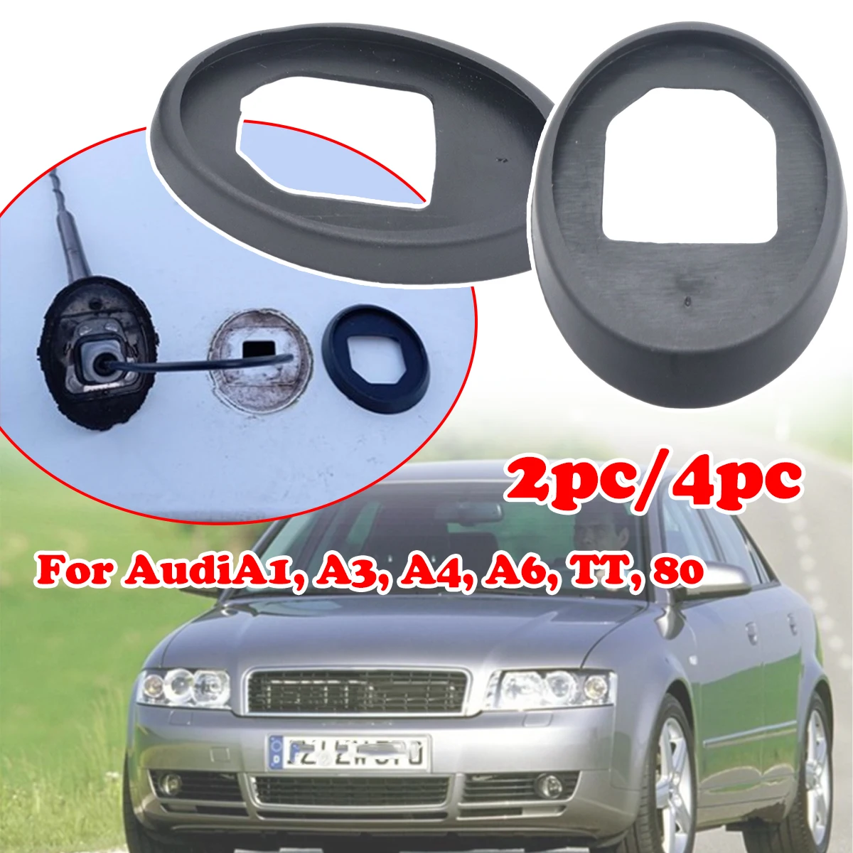 

2/4pcs For Audi A1 A3 A4 A6 TT 80 Alfa Romeo 147 AM/FM Roof Radio Antenna Aerial Base Mast Seal Pad Mount Rod Car accessories