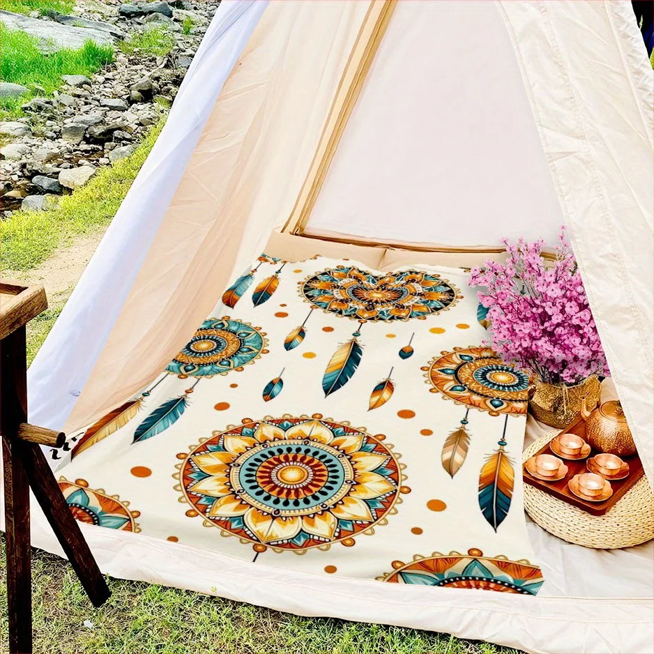 Bohemian Dreamweaver Blanket Reversible Flannel Throw for Artistic Souls AllSeason Comfort Creative Expression Gift