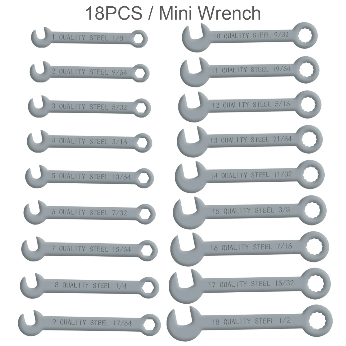 

18pcs Mini Box Wrench Set 1-18mm Open Dual-Purpose Combination Ratchet Wrench Portable Universal Spanner Car Repair Hand Tools