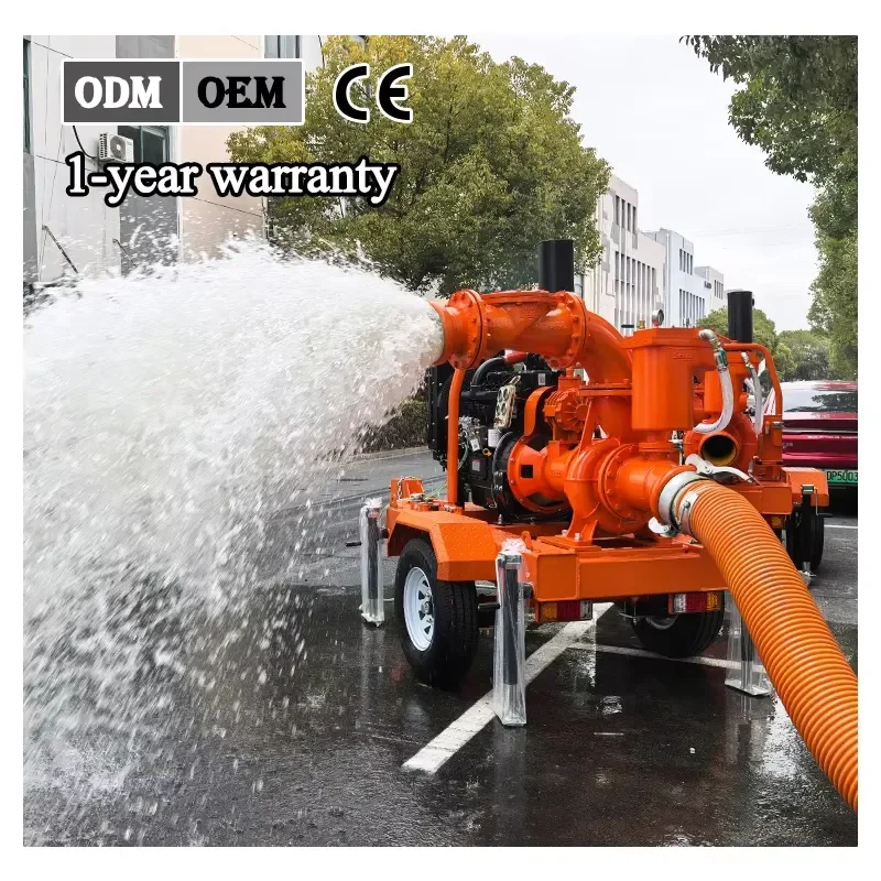 8 Inch Mobile High Pressure Cast diesel Engine Large Displacement Agricultural Irrigation Pump Dewatering Pump