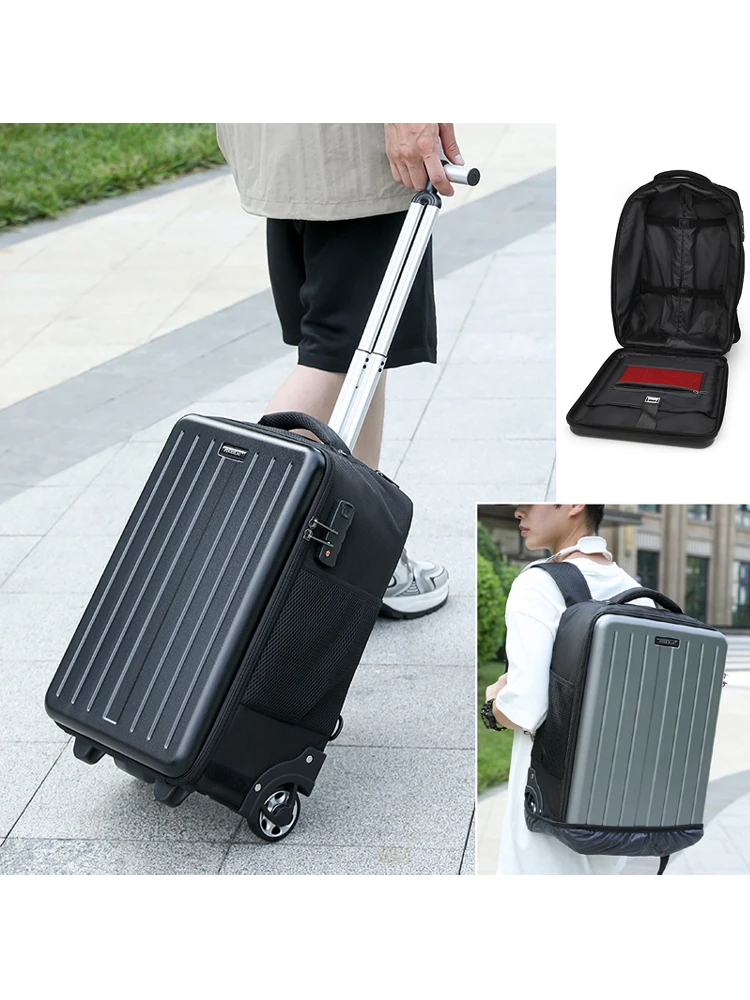 

Легкий вместительный жесткий чемодан для деловых поездок, ручная кладь 19 дюймов, с выдвижной ручкой и двойными плечевыми ремнями, для мужчин