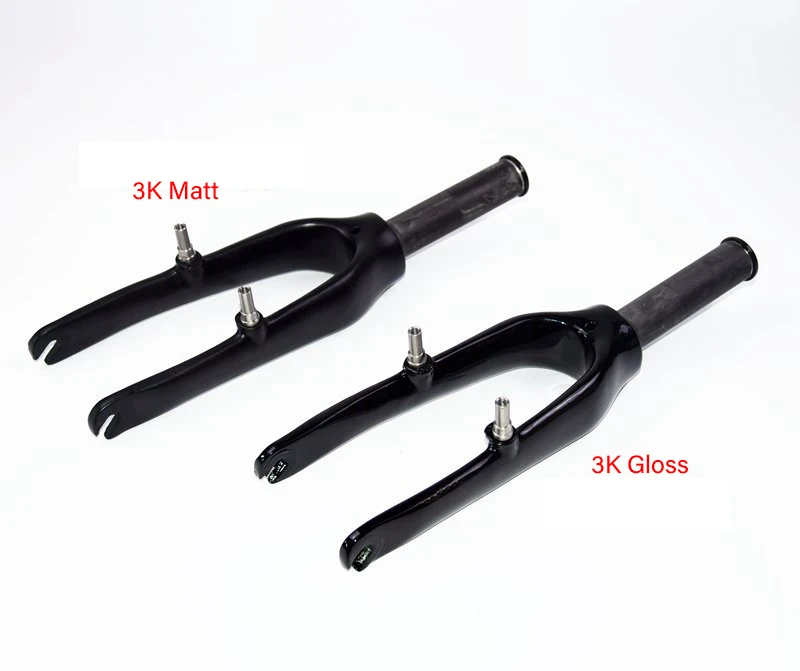 Brand New Children Bicycle 3K full carbon fibre Forks V+C brake hard kids bike front fork with M18 nut 14er 74mm