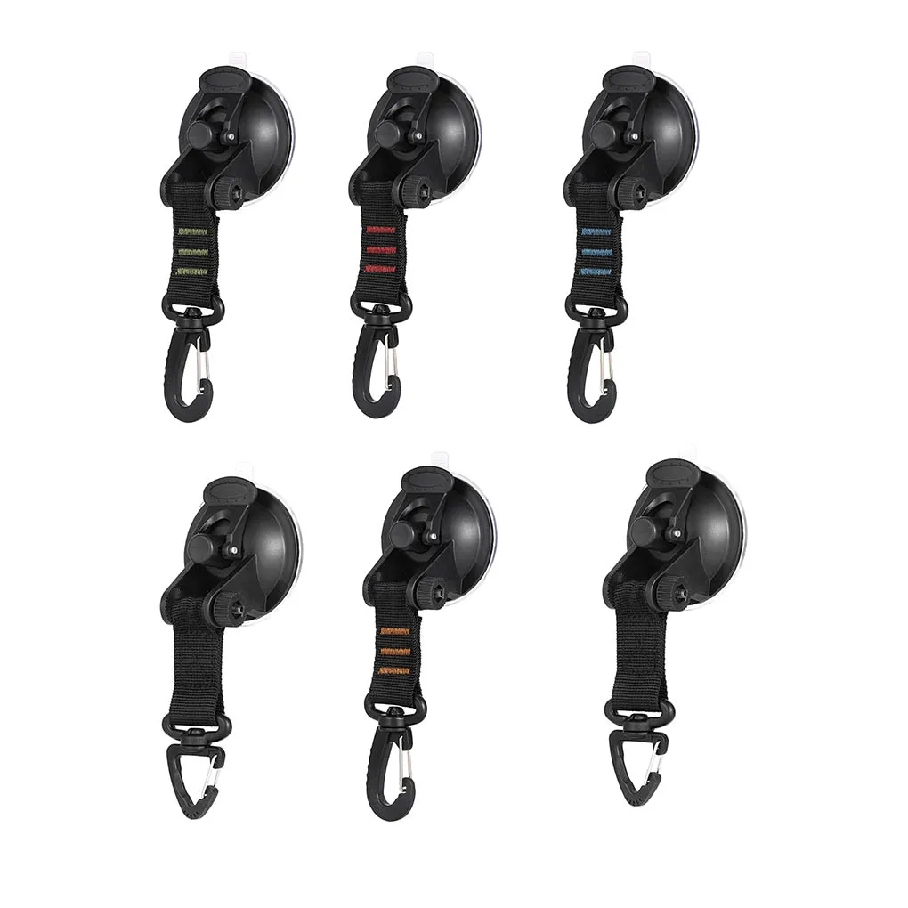 Pack of 4 Vehicle Tent Portable Suction Cup Carabiner Securing Hook Removable Awning Tarps Luggage for Camping Type 3