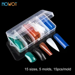 MOWOT Nail Dual Forms Quick Building Gel Acrylic Nail Art Mold Sets Full Cover Nail System Top Extension Upper Forms False Tips