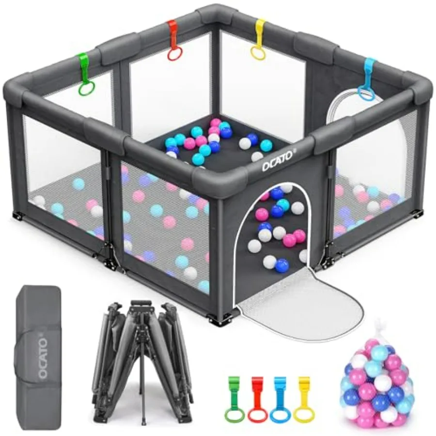 

OCATO Portable Baby Playpen 50×50 Indoor Outdoor Play Yard with Anti-Slip Base for Toddlers and Babies Activity Center Lightwgh