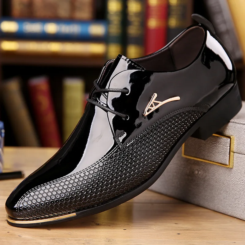 

Men's leather shoes in British style, pointed toe, Korean style, versatile, wedding shoes for young grooms, business formal shoe
