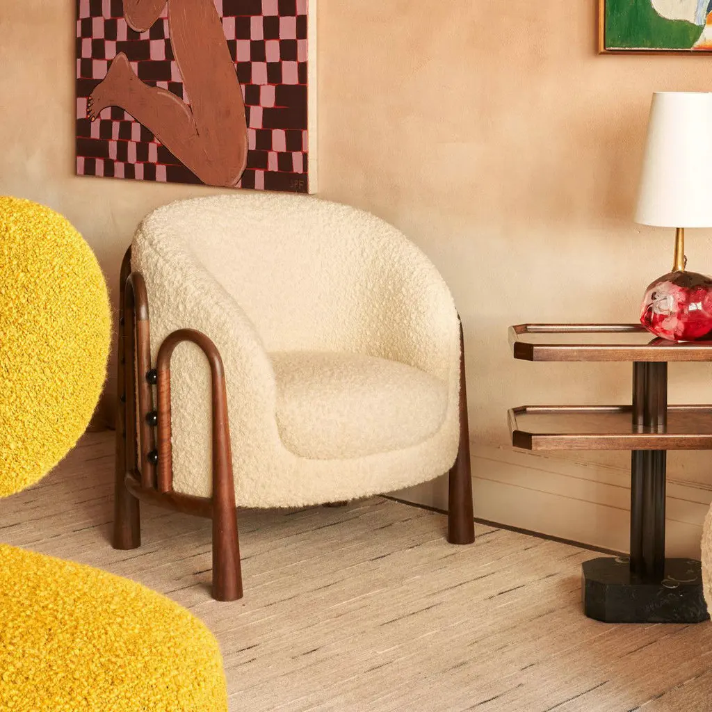 

◌a Style Unique Bedroom Elegance comfort Solid Wood Striped Armchair Living Room Lounge Armchairs Imported From China
