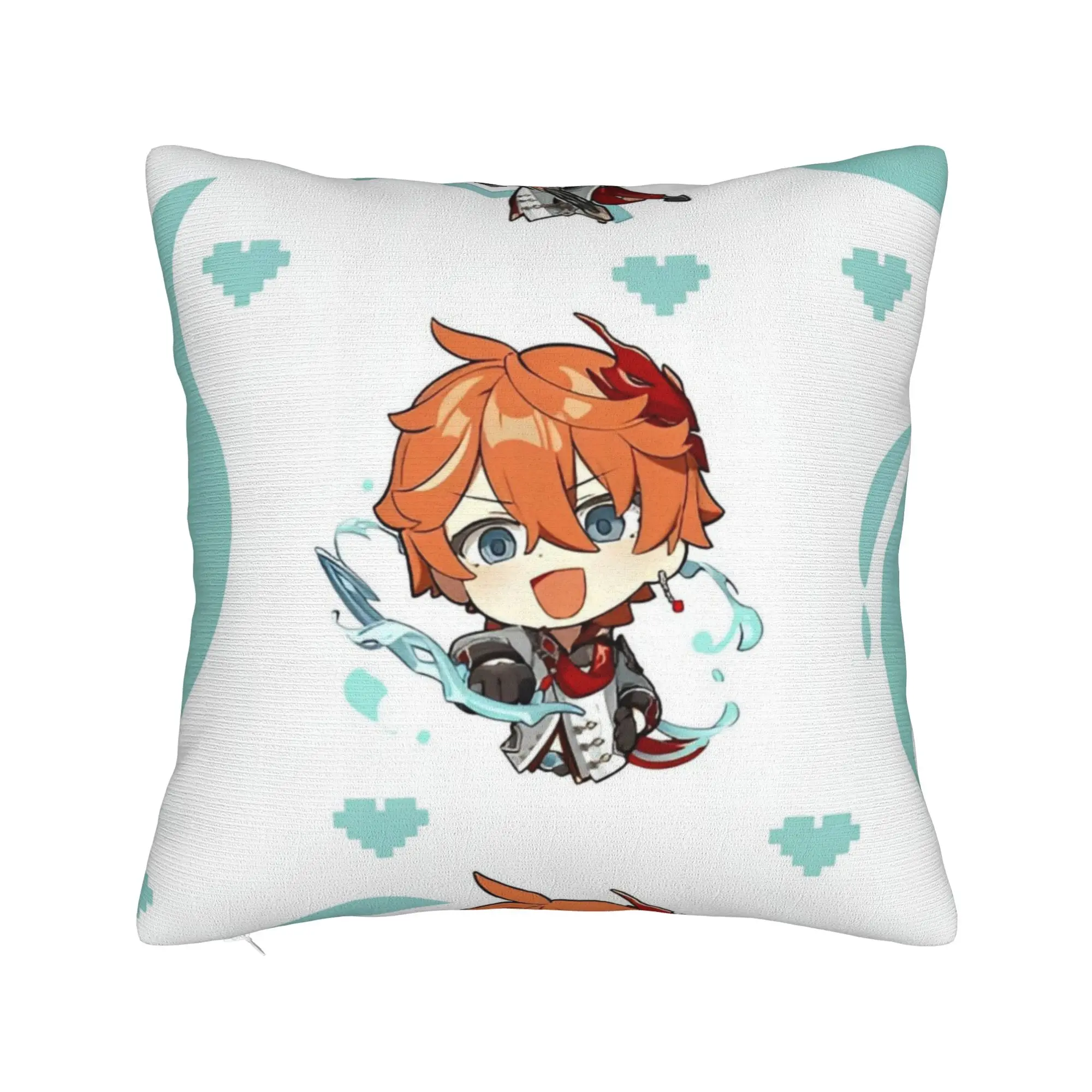 Childe Tartaglia Face Pillowcase Double-sided Printing Cushion Cover Decor Genshin Impact Pillow Case Cover Bedroom Square 18''