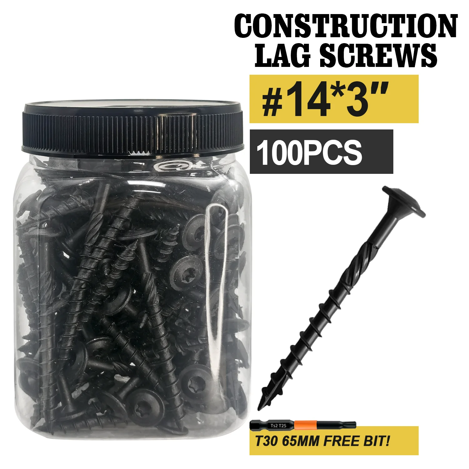 

Профессиональный ВКККМ # Винты с палубой 14x3, головка Torx со звездочкой, углеродистая сталь с защитным слоем, глубокая резьба, + бита T30