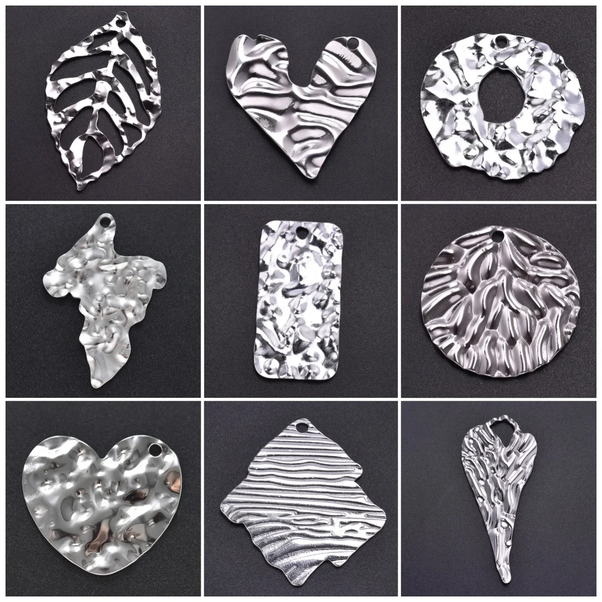 7 adet/grup düzensiz geometri moda paslanmaz çelik kolye dairesel kolye el yapımı kolye aksesuar holholbırakır